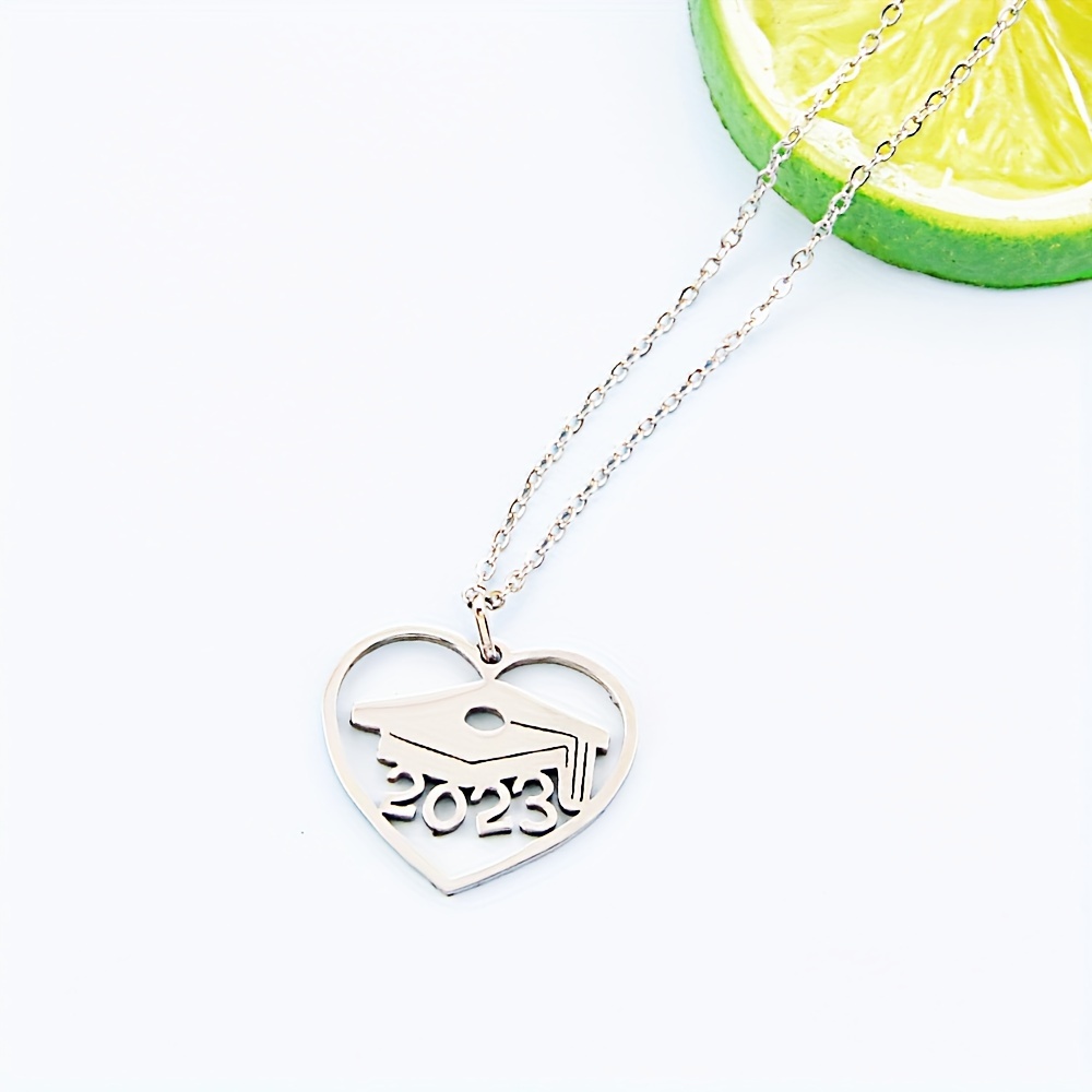 Bachelors Cap Pendant Necklace Stainless Steel Graduation Gift